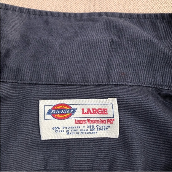Dickies Mens Long Sleeve Flap Chest Pockets Button Down Gray Work Shirt L - Picture 13 of 13